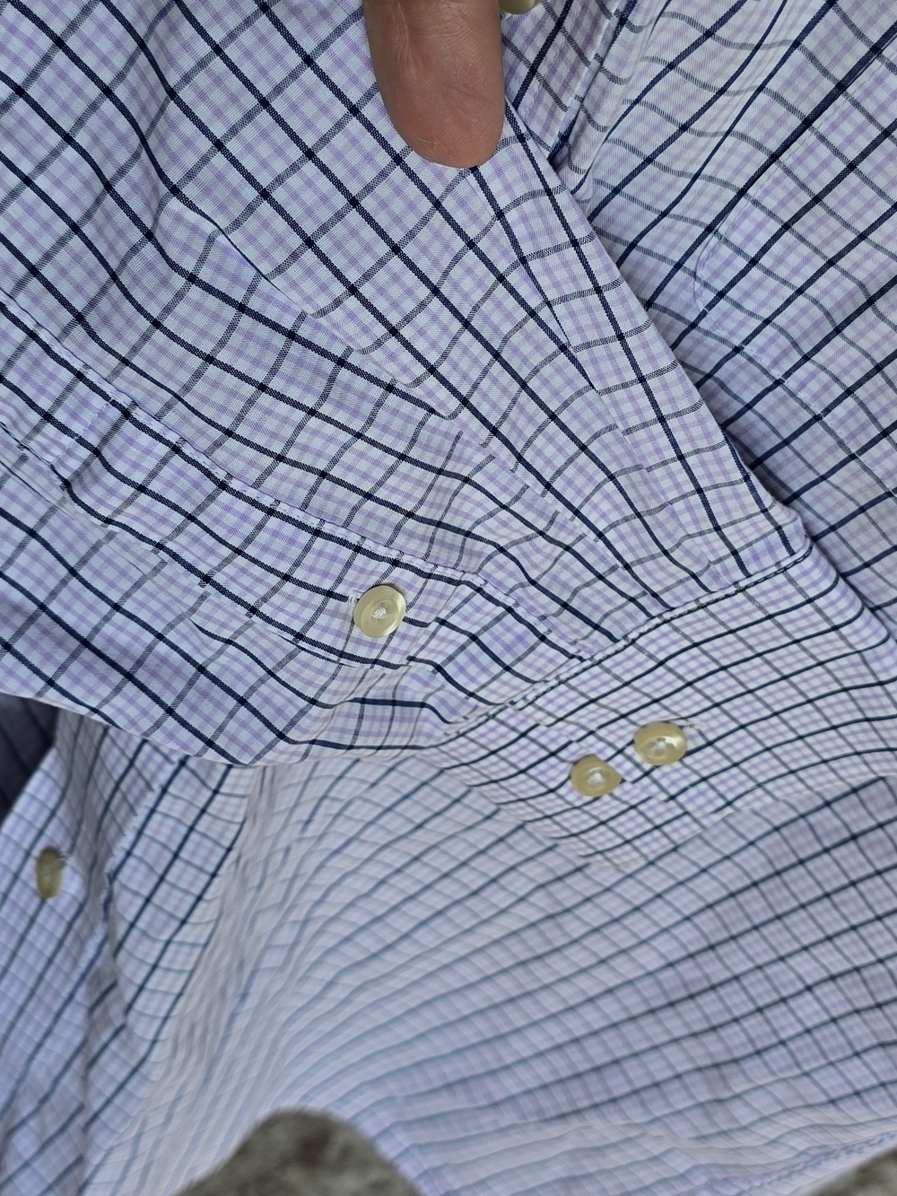Chaps Men's Regular Fit Stretch Collar Wrinkle-Free Dress Shirt – Purple/Blue - Picture 6 of 10